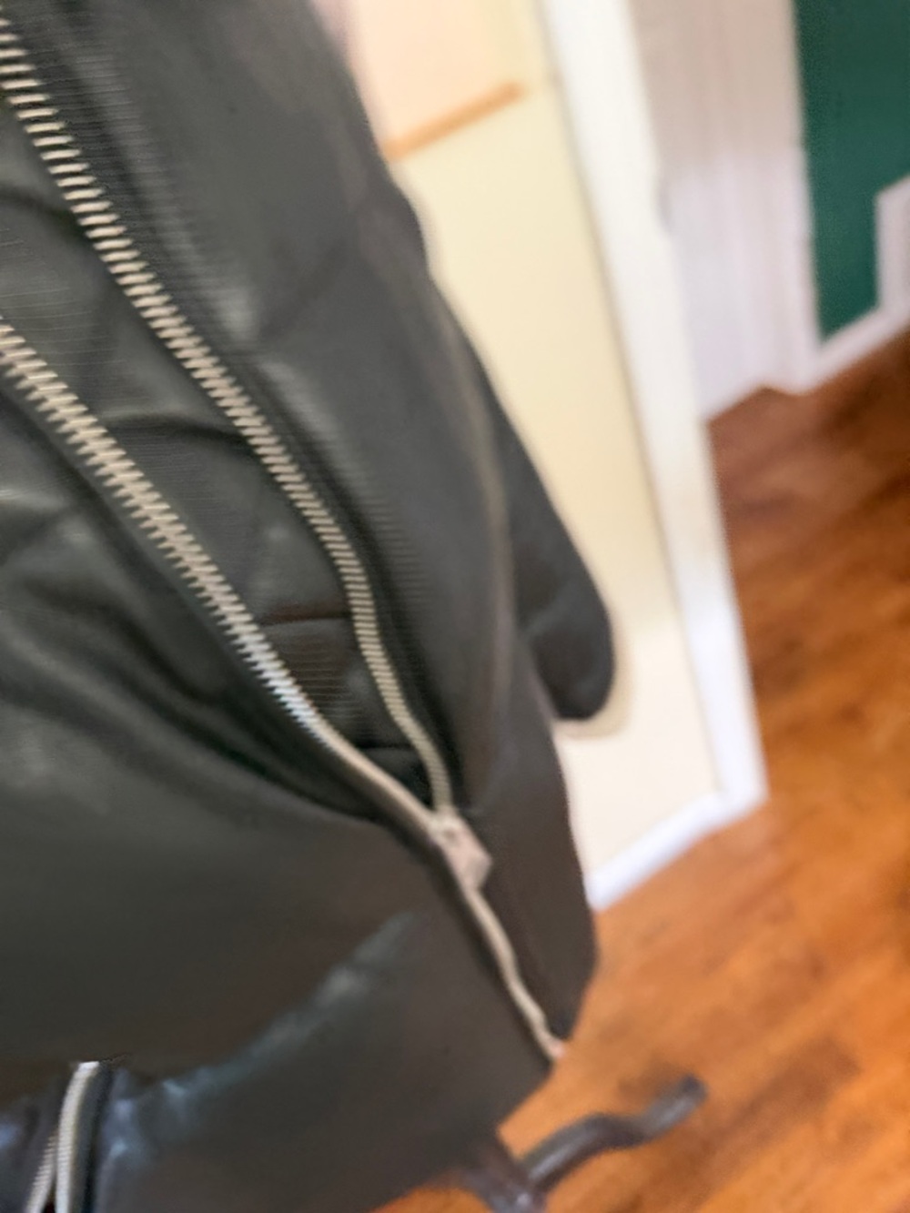 Levi's Black Faux Leather Sherpa-Trim Bomber Jacket - Picture 3 of 4
